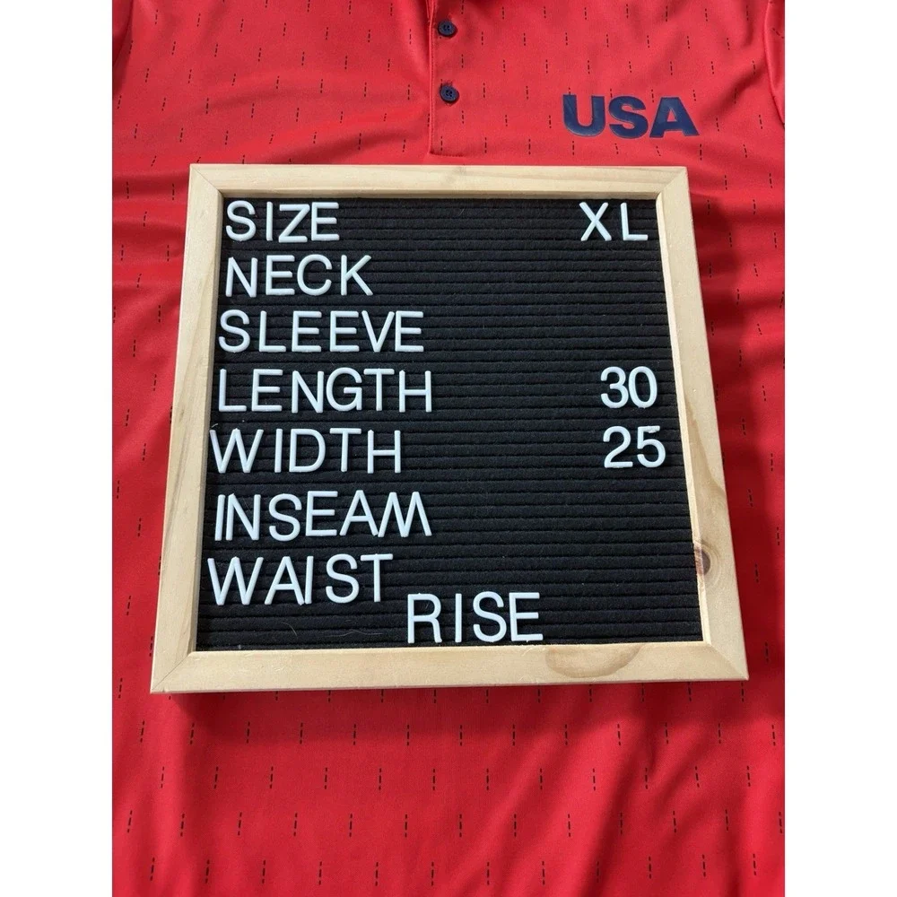 Adidas polo shirt size xl team u.s.a. golf polyester 1/4 button